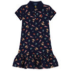 Girls Navy Blue Polo Dress, 1, hi-res