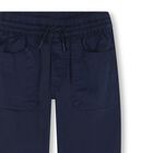 Boys Navy Blue Logo Trousers, 2, hi-res