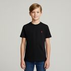 Boys Black Logo T-Shirt, 1, hi-res
