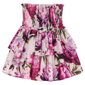 Girls Pink Peony Skirt