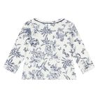 Navy Blue & White Toile De Jouy Cotton Baby Pyjamas, 1, hi-res