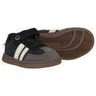 Younger Boys Black & White Trainers, 2, hi-res