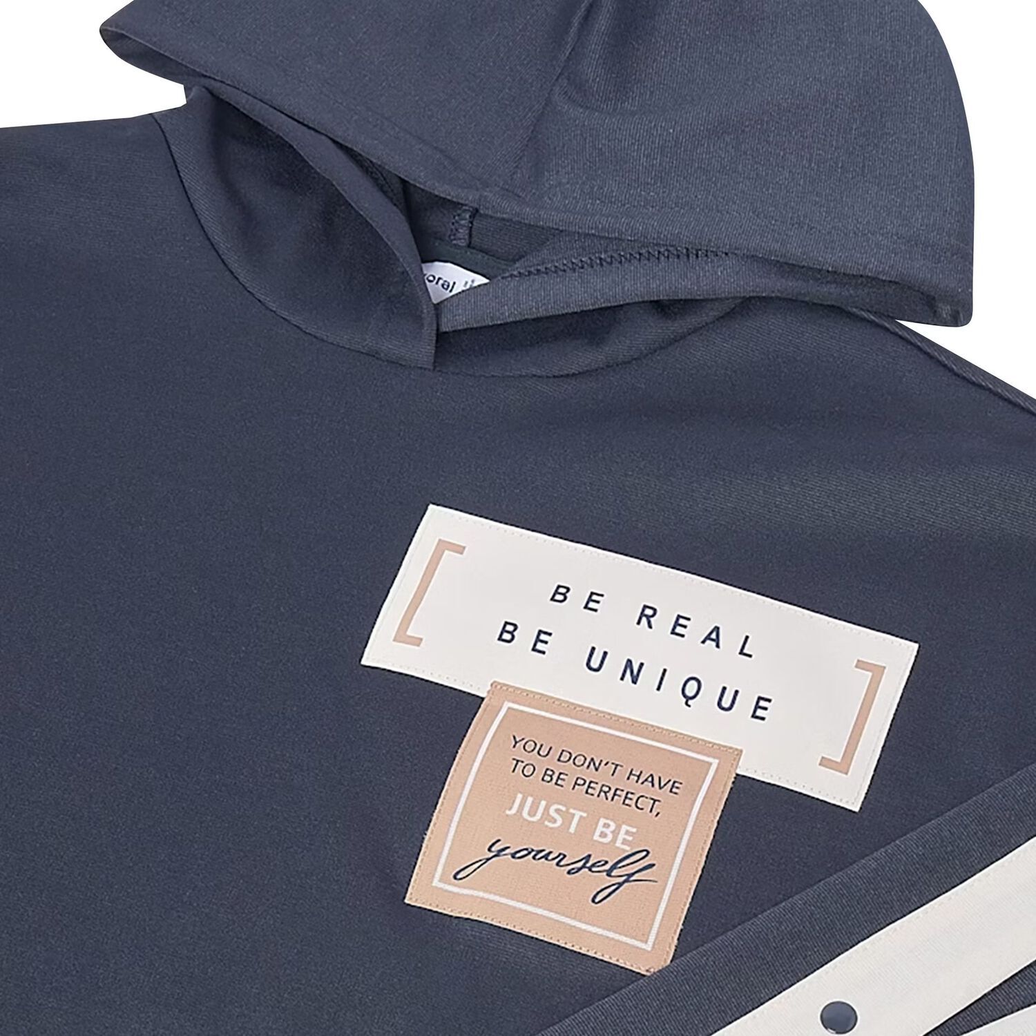 بدلة رياضية زرقاء بغطاء رأس للبنات, 3, hi-res