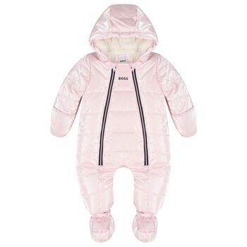Baby Girls Pink Logo Snow Suit