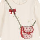 فستان حقيبة باللون العاجي للبنات, 1, hi-res