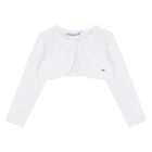 Younger Girls White Knitted Cardigan, 3, hi-res