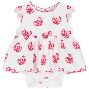 فستان بودى سوت بنات باللون الأبيض