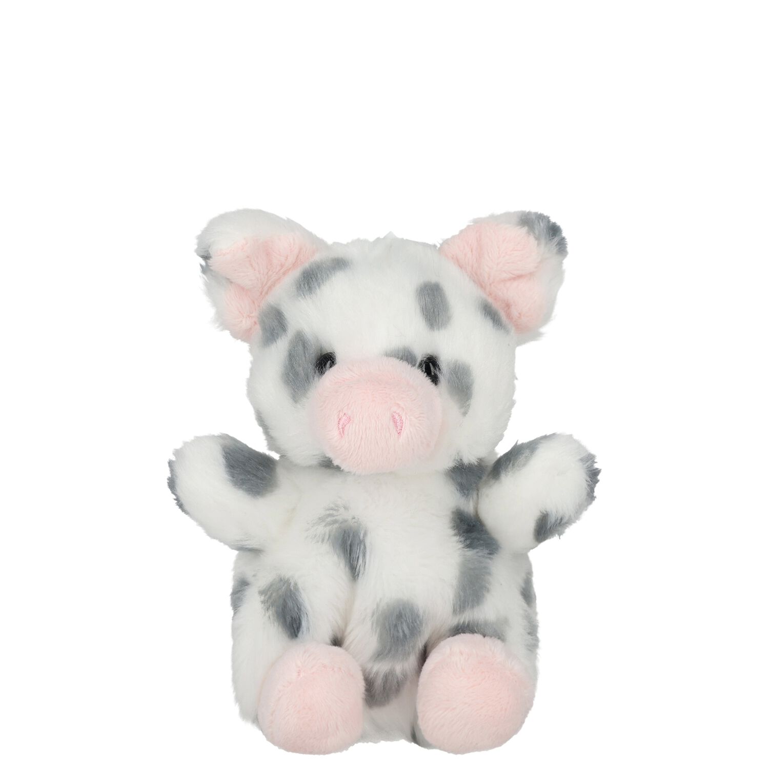 Girls Palm Pals White & Pink Spotted Piglet Soft Toy ( 13CM ), 1, hi-res