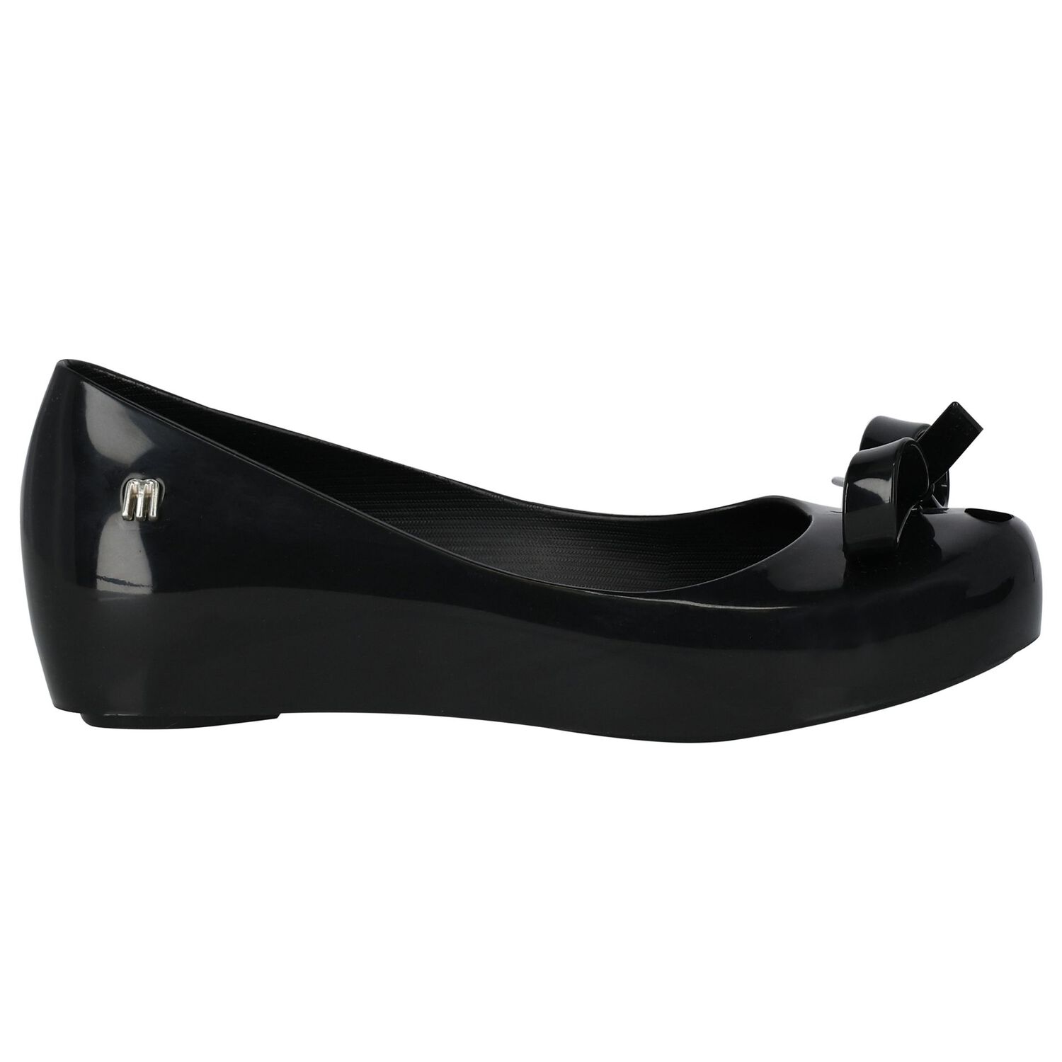 Girls Black Bow Shoes, 2, hi-res