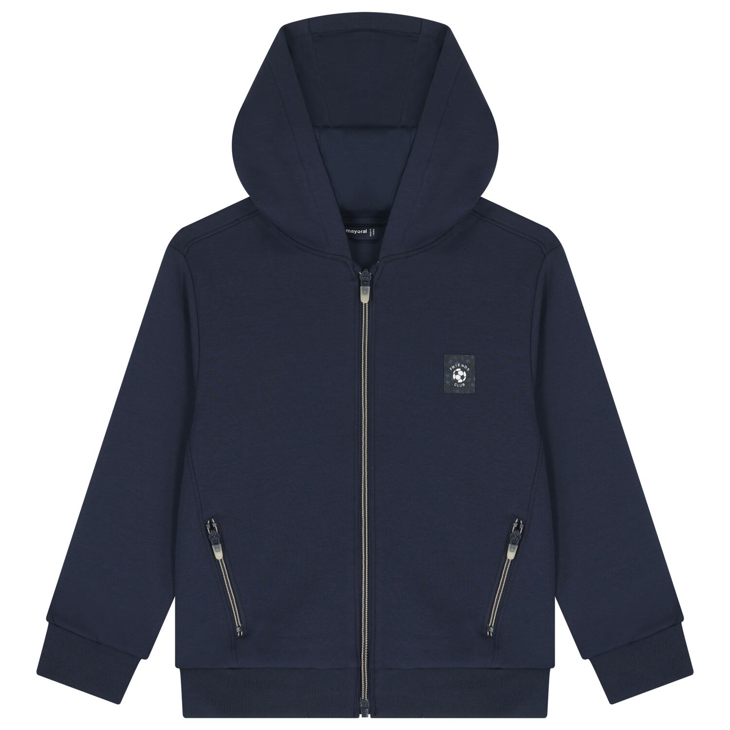 Boys Navy Blue Zip Up Top, 1, hi-res