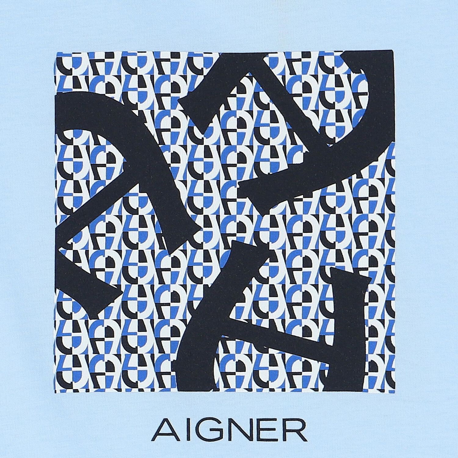 تيشيرت أولاد بالشعار باللون الأزرق, 2, hi-res