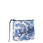 Girls White & Blue Aline Logo Pouch ( 15cm ), 1, hi-res