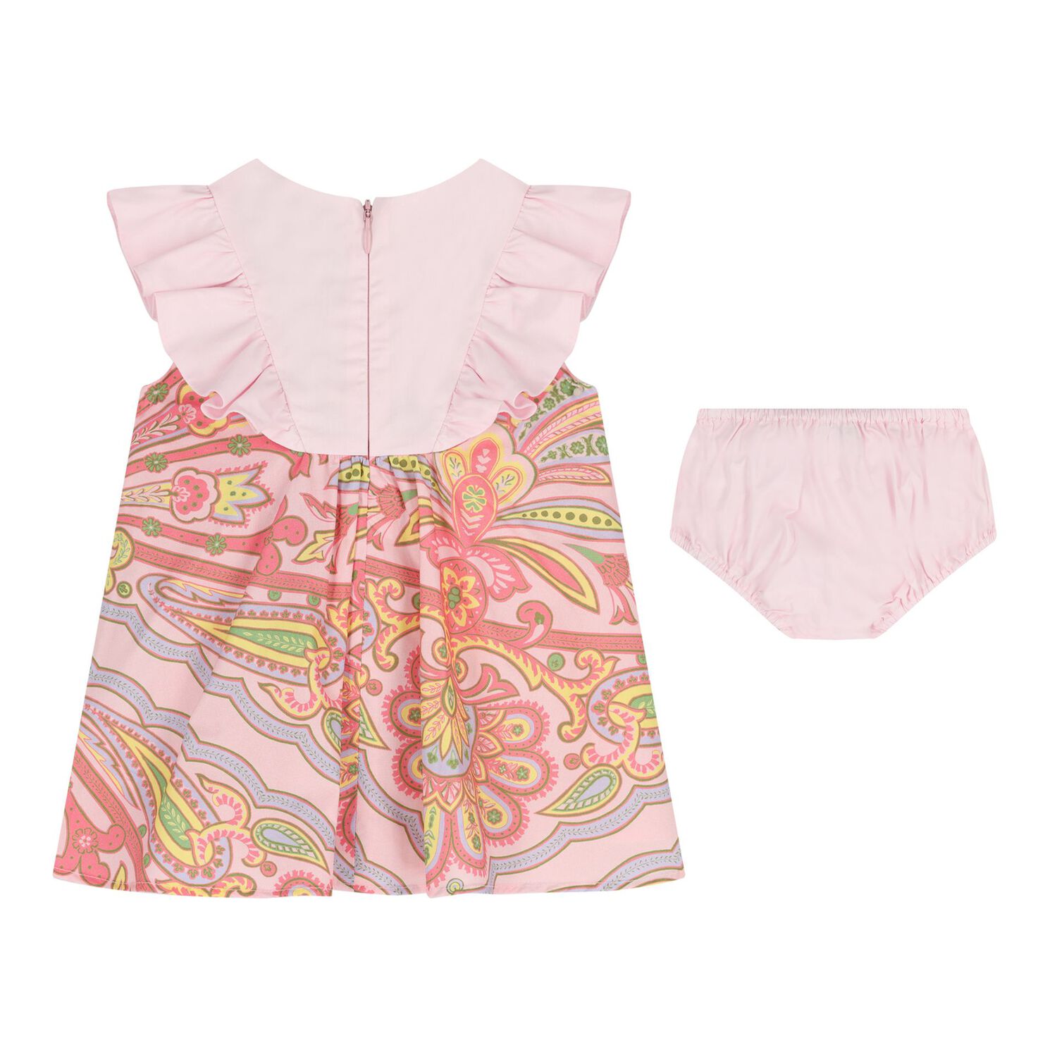 Baby Girls Pink Floral Paisley Dress , 1, hi-res