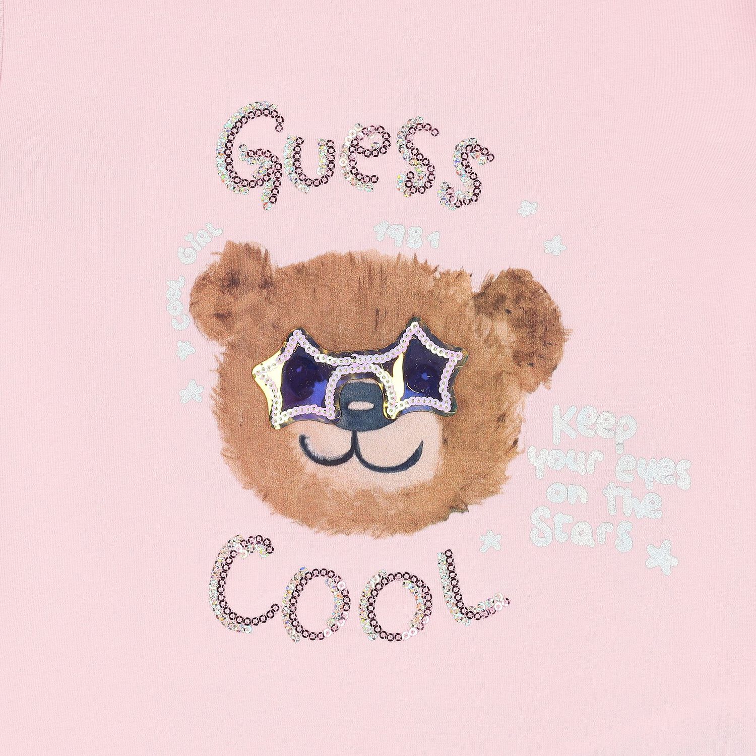 تيشيرت بنات بالشعار دب تيدي باللون الوردي, 1, hi-res