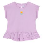 Younger Girls Ivory & Purple Shorts Set, 1, hi-res