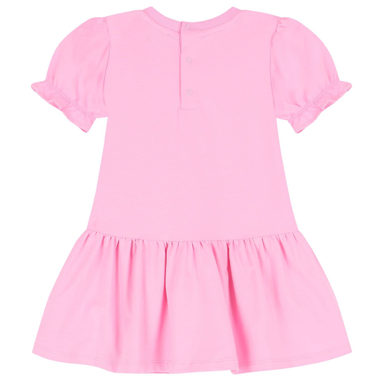 Younger Girls Pink Teddy Bear Logo Dress, 2, hi-res