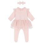 Baby Girls Pink Bow Babygrow Set, 1, hi-res