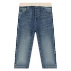 Younger Boys Blue Logo Denim Jeans, 1, hi-res