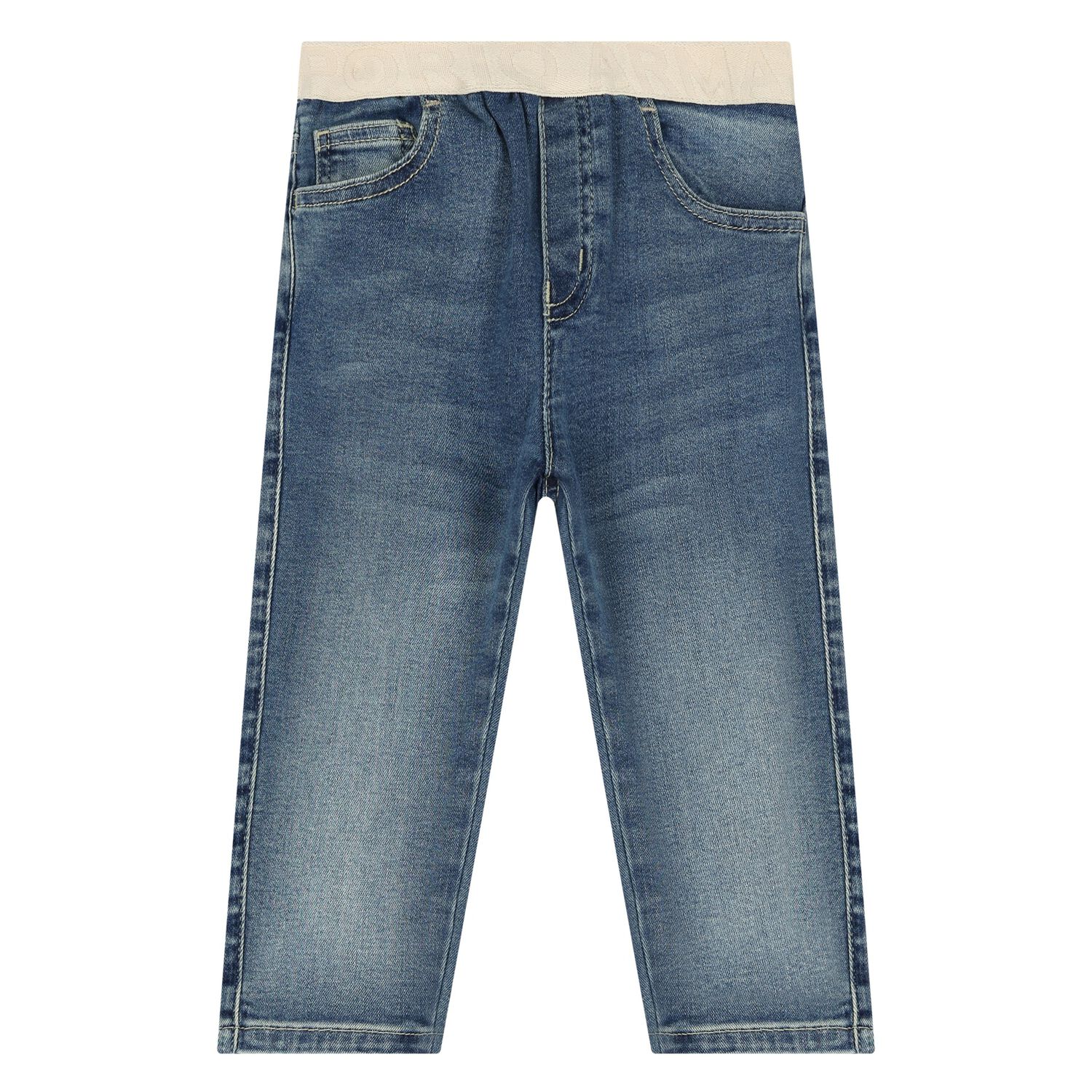 Younger Boys Blue Logo Denim Jeans, 1, hi-res image number null