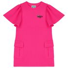 Girls Pink Logo Dress, 1, hi-res