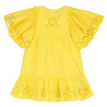 Girls Yellow Cotton Dress