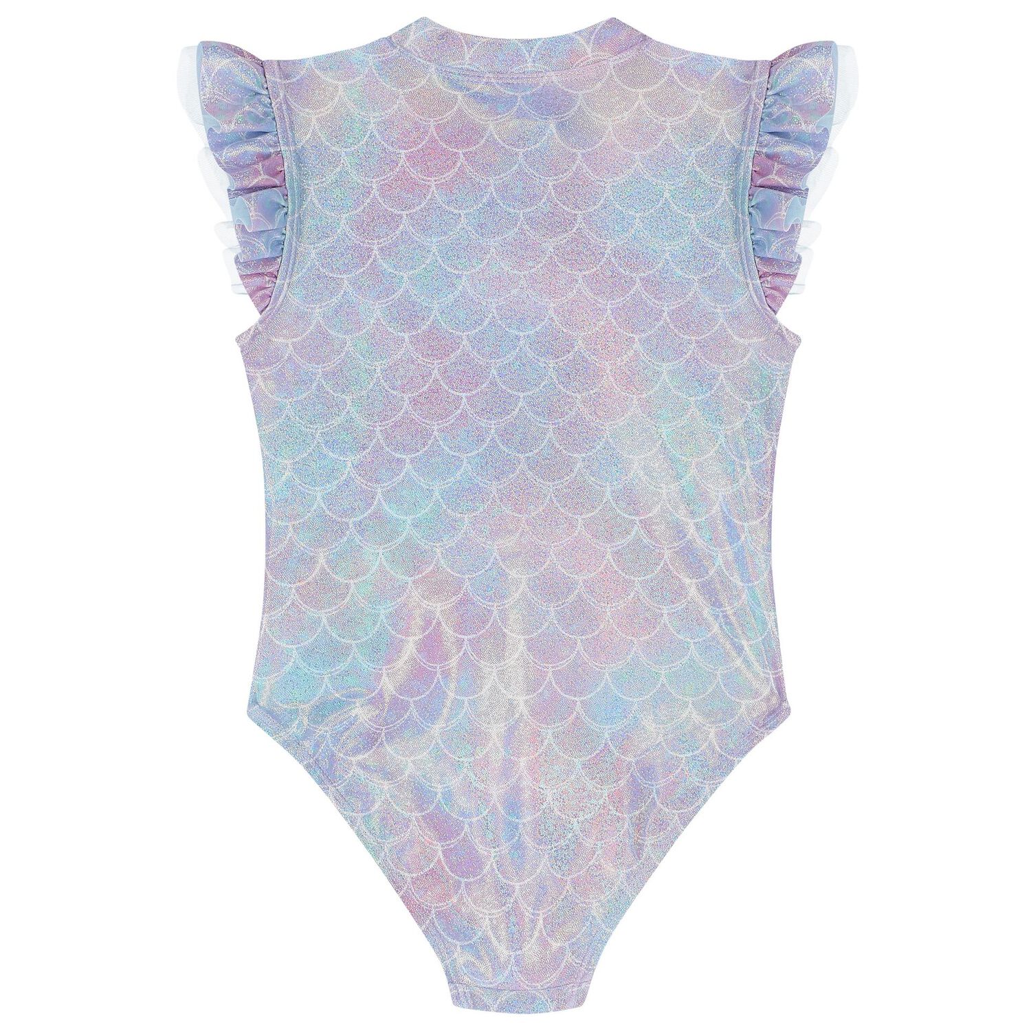 Girls Purple & Blue Metallic Mermaid Swimsuit, 1, hi-res image number null