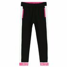 Girls Black & Pink Joggers, 1, hi-res