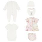 Baby Girls Pink & Ivory Geo Map Babygrow Gift Set, 1, hi-res