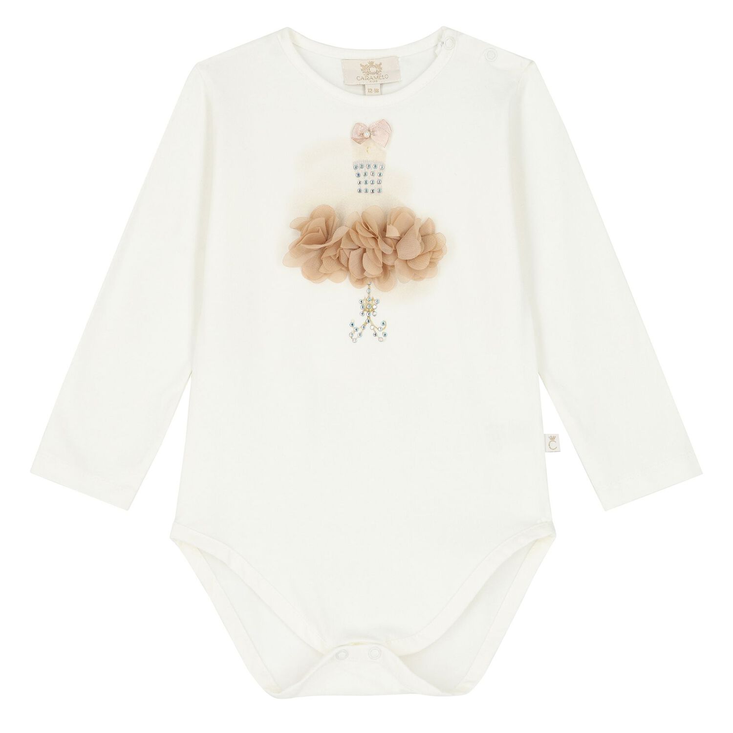 Baby Girls Ivory & Beige Tulle Skirt Set, 2, hi-res