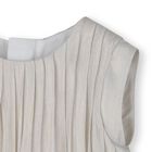 Younger Girls Beige Pleated Dress, 1, hi-res