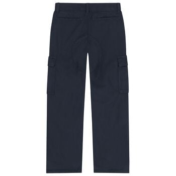 Boys Navy Blue Logo Trousers
