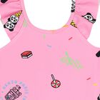 Younger Girls Pink Ice Cream & Candy Swimsuit, 1, hi-res