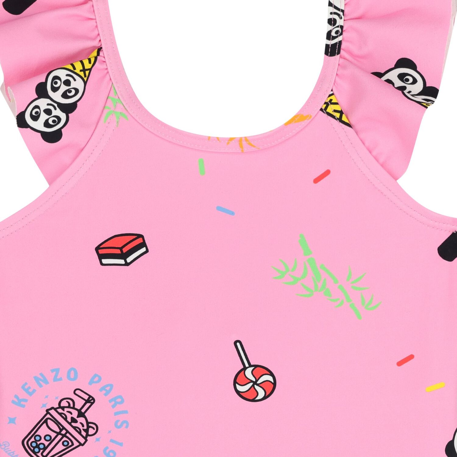 Younger Girls Pink Ice Cream & Candy Swimsuit, 1, hi-res