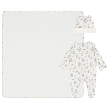 White Carousel & Hot Air Balloon Babygrow Gift Set