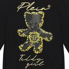 Girls Black Logo Sweatshirt Dress, 1, hi-res