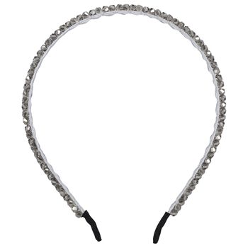 Girls Grey Diamante Headband