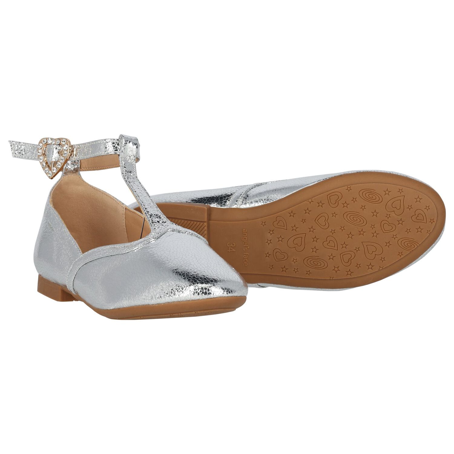 حذاء باللون الفضي للبنات , 2, hi-res image number null