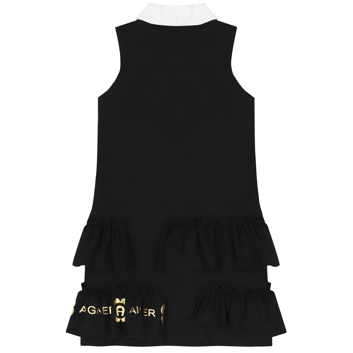Girls Black Logo Dress, 1, hi-res