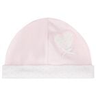 Baby Girls Pink Heart & Polka Dot Hat, 1, hi-res