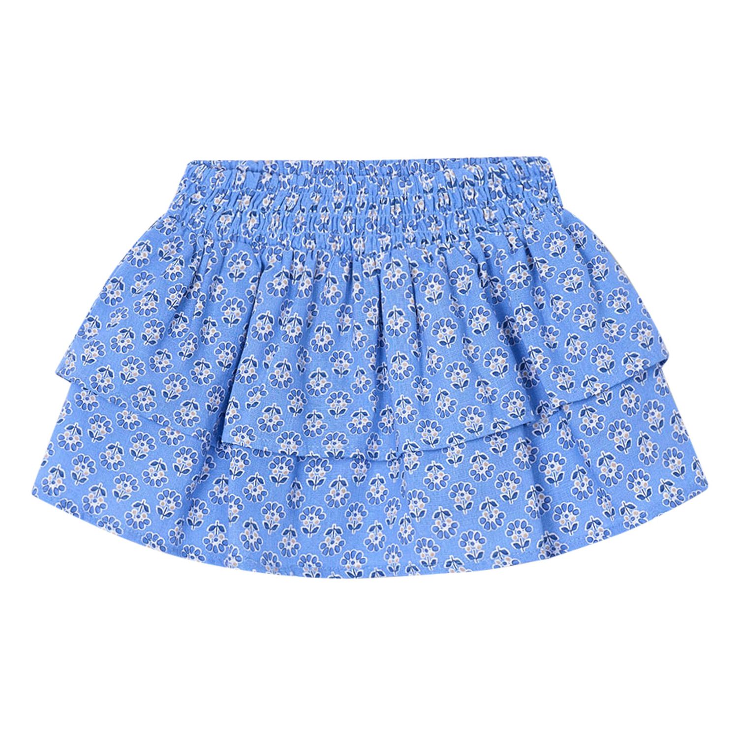 Girls Blue Floral Skirt, 2, hi-res image number null