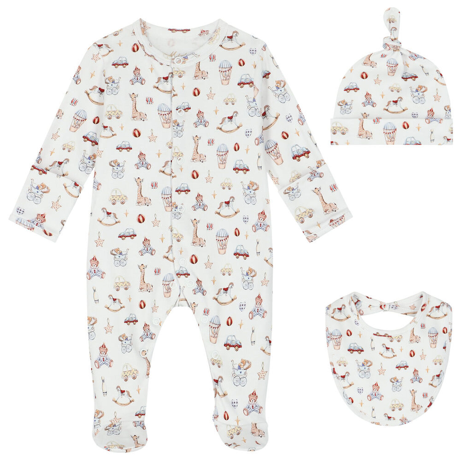 Baby Boys White Toys Babygrow Set, 1, hi-res