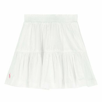 Girls White Logo Skirt