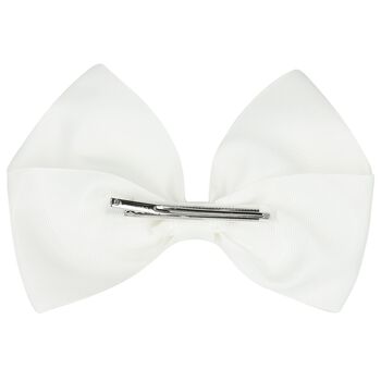 Girls White Bow Hairclip