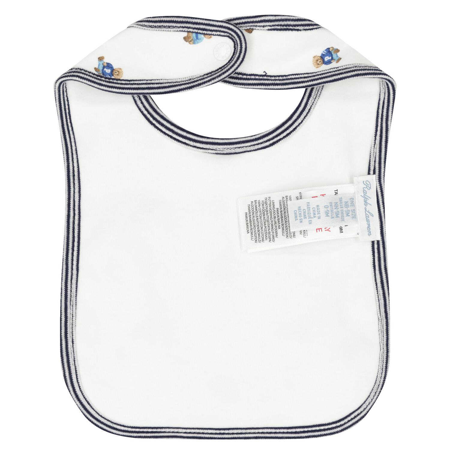 طقم أولاد هدايا أفرول بالشعار باللون الأبيض والكحلي, 1, hi-res