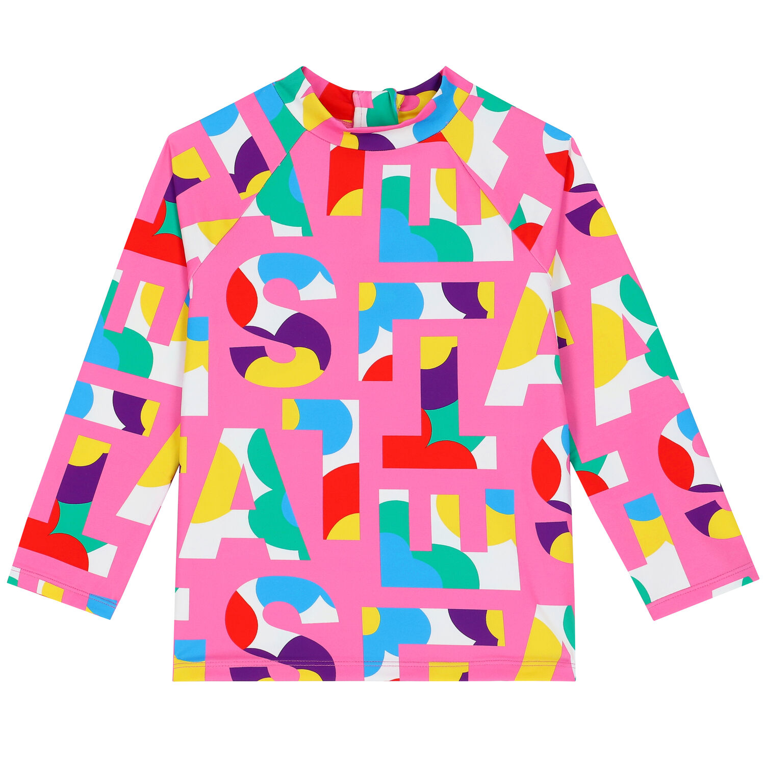 بلوزة بالشعار باللون الوردي للبنات, 1, hi-res