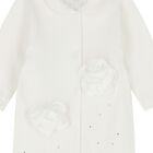 Baby Girls Ivory Embellished Rose Babygrow, 1, hi-res
