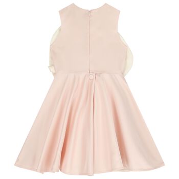 Girls Pink Flower Satin Dress
