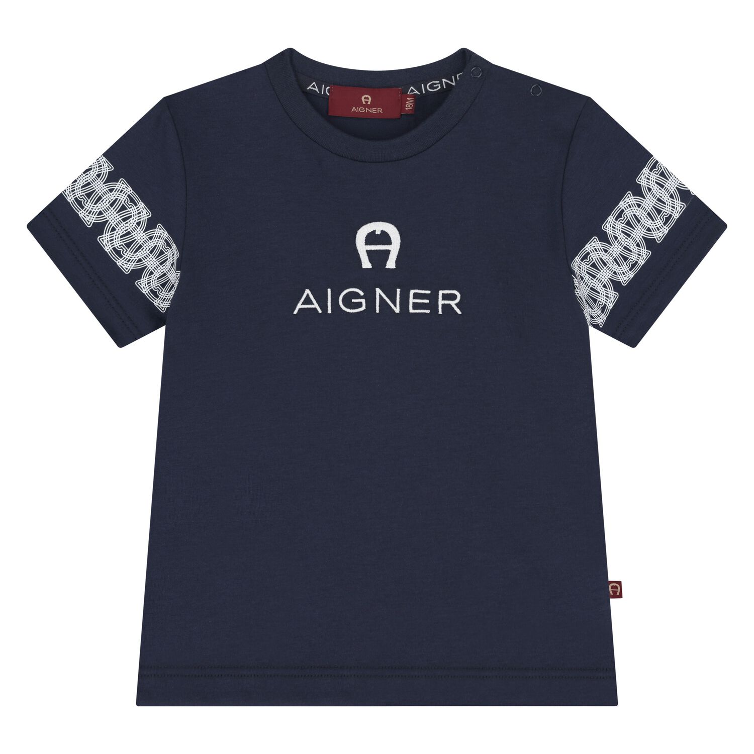 Younger Boys Navy Blue Logo T-Shirt, 2, hi-res