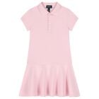 Girls Pink Logo Polo Dress, 1, hi-res