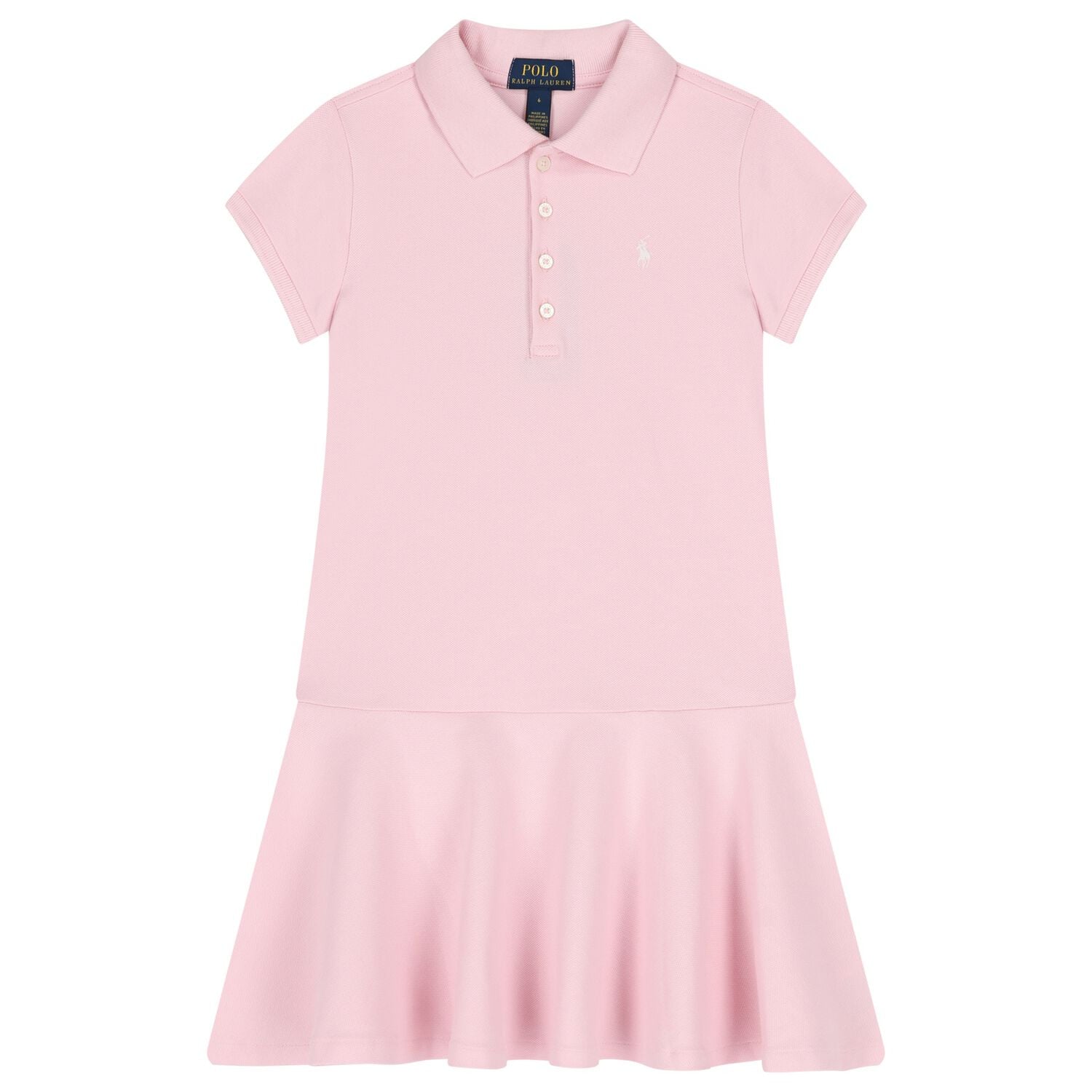 Girls Pink Logo Polo Dress, 1, hi-res